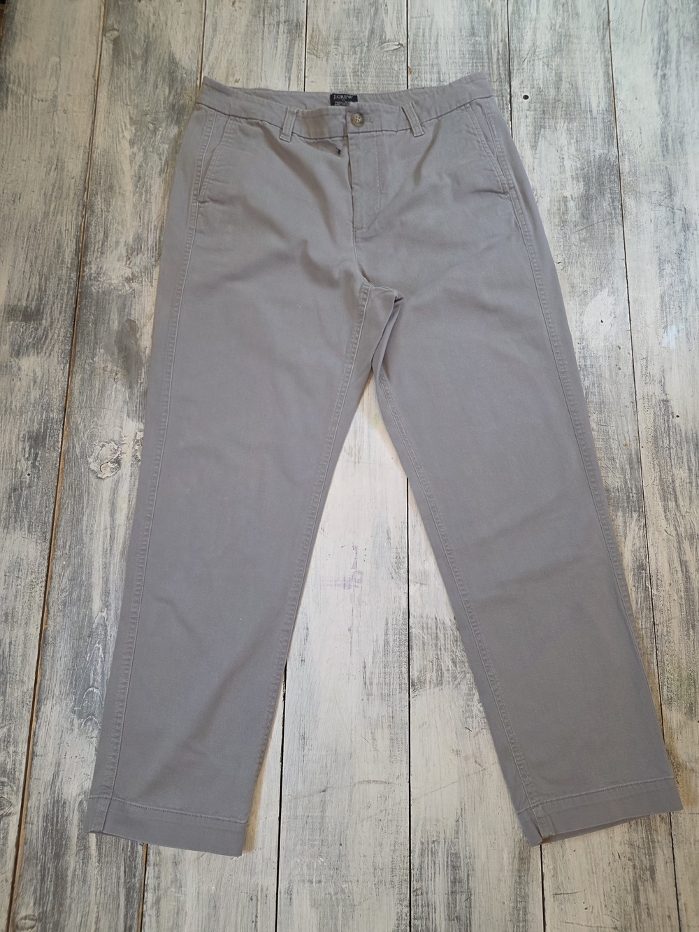 J. Crew Women's High Rise Girlfriend Chino Pants in Light Gray sz 8